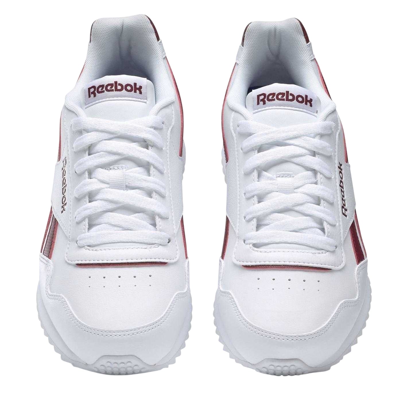 White-Burgundy - Side - Reebok Mens Royal Glide Classic Trainers