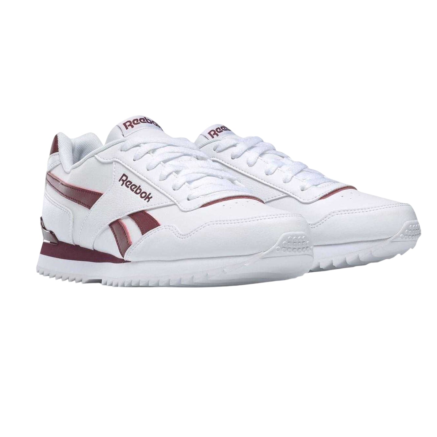 White-Burgundy - Lifestyle - Reebok Mens Royal Glide Classic Trainers