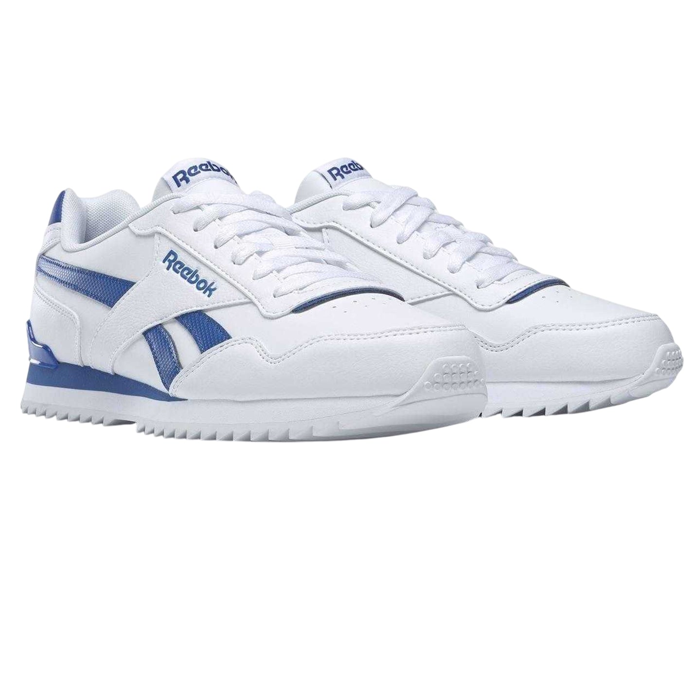 White-Blue - Side - Reebok Mens Royal Glide Classic Trainers