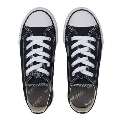 Navy - Side - SoulCal Childrens-Kids Classic Canvas Trainers
