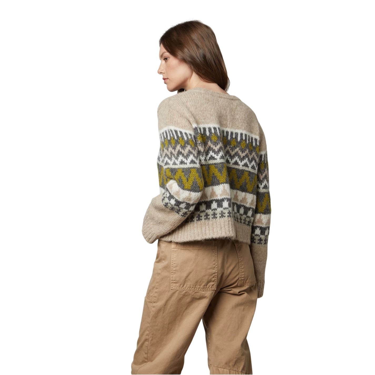 Pistachio - Back - Velvet by Graham & Spencer Womens-Ladies Fair Isle Regular Jumper