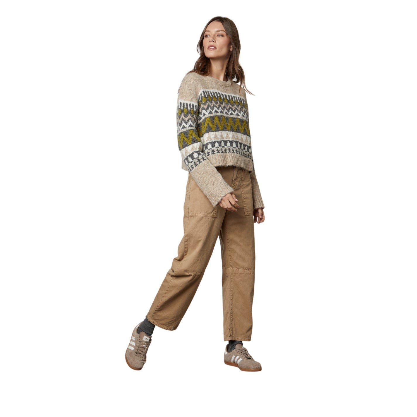 Pistachio - Front - Velvet by Graham & Spencer Womens-Ladies Fair Isle Regular Jumper