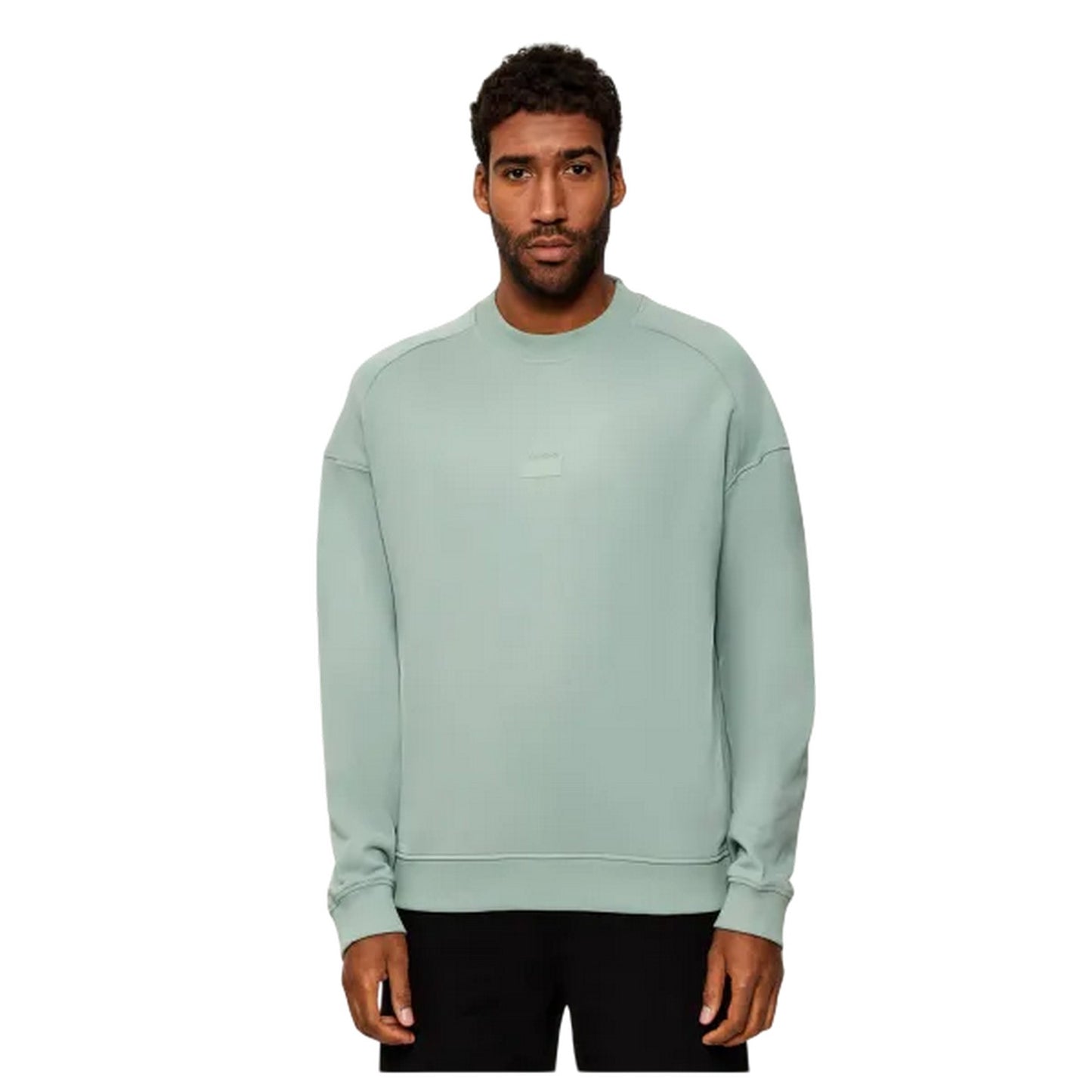 Pastel Green - Side - Hugo Boss Mens Delastcrew Raglan Raglan Sweatshirt