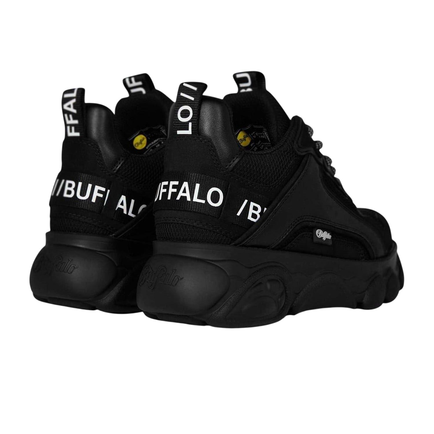Black - Back - Buffalo Womens-Ladies Cld Chai Chunky Vegan Leather Trainers