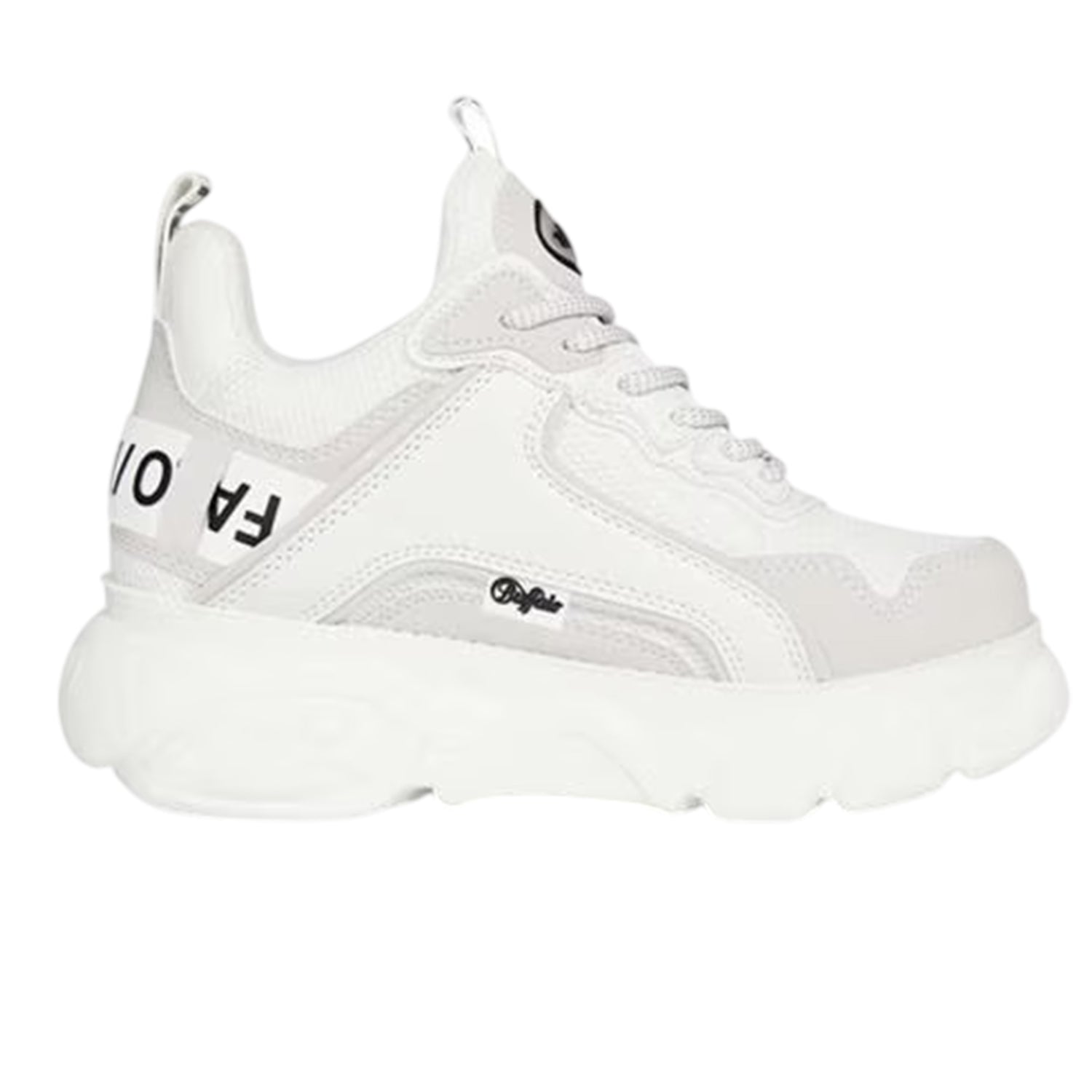 White - Front - Buffalo Womens-Ladies Cld Chai Chunky Vegan Leather Trainers