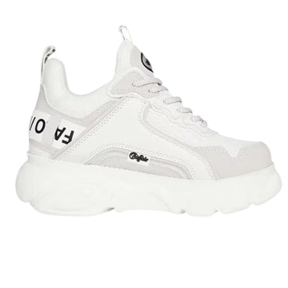 White - Front - Buffalo Womens-Ladies Cld Chai Chunky Vegan Leather Trainers