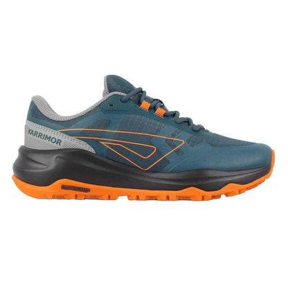 Teal-Grey-Orange - Front - Karrimor Boys Tempo Trail Trainers