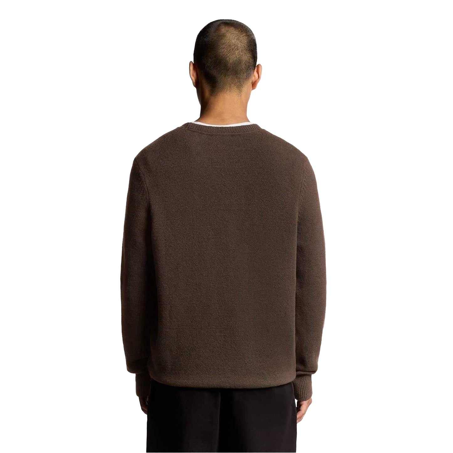 Sepia - Back - Lyle & Scott Mens Knitted Crew Neck Sweatshirt