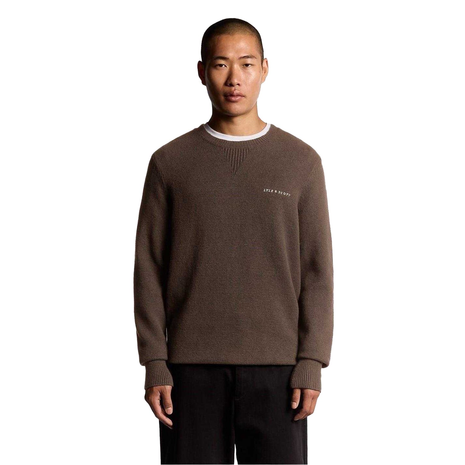 Sepia - Lifestyle - Lyle & Scott Mens Knitted Crew Neck Sweatshirt
