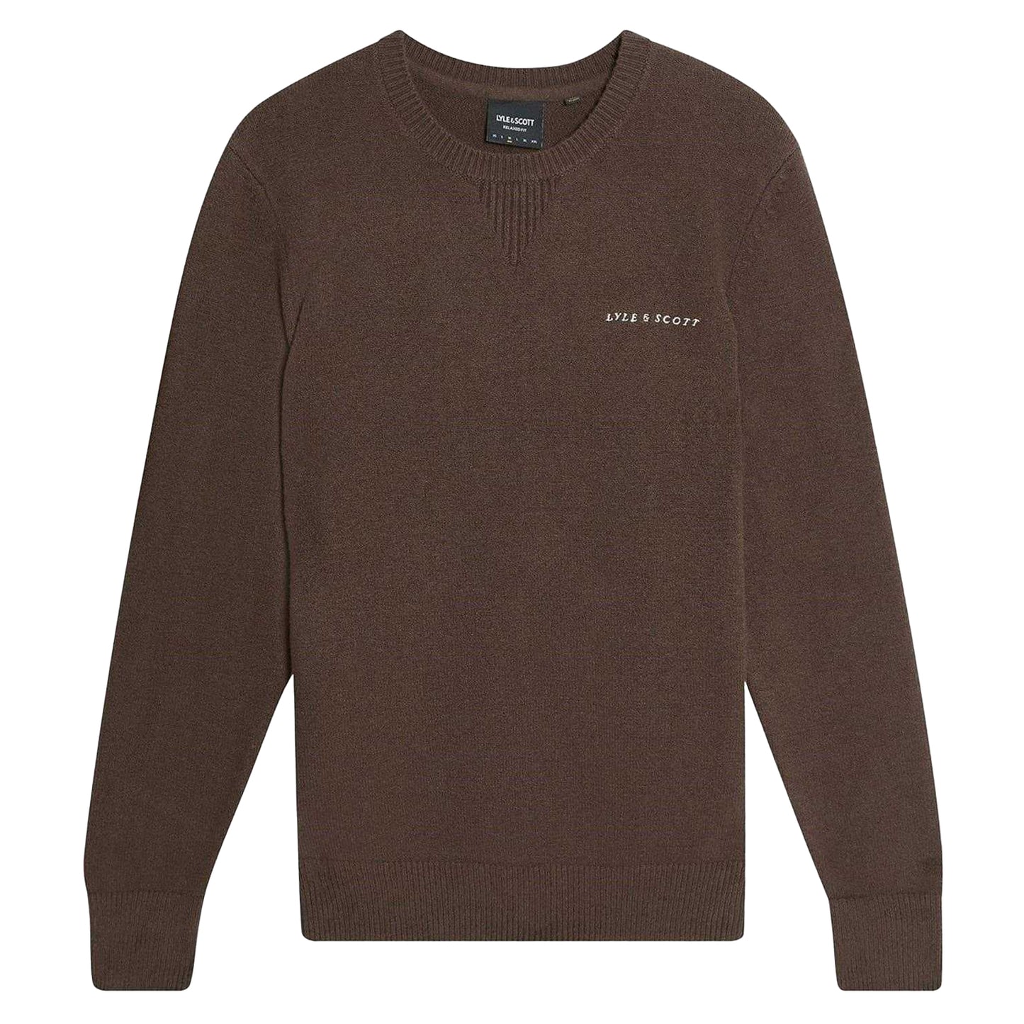Sepia - Front - Lyle & Scott Mens Knitted Crew Neck Sweatshirt