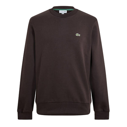 Brown - Front - Lacoste Mens Small Logo Fleece Crew Neck Sweatshirt