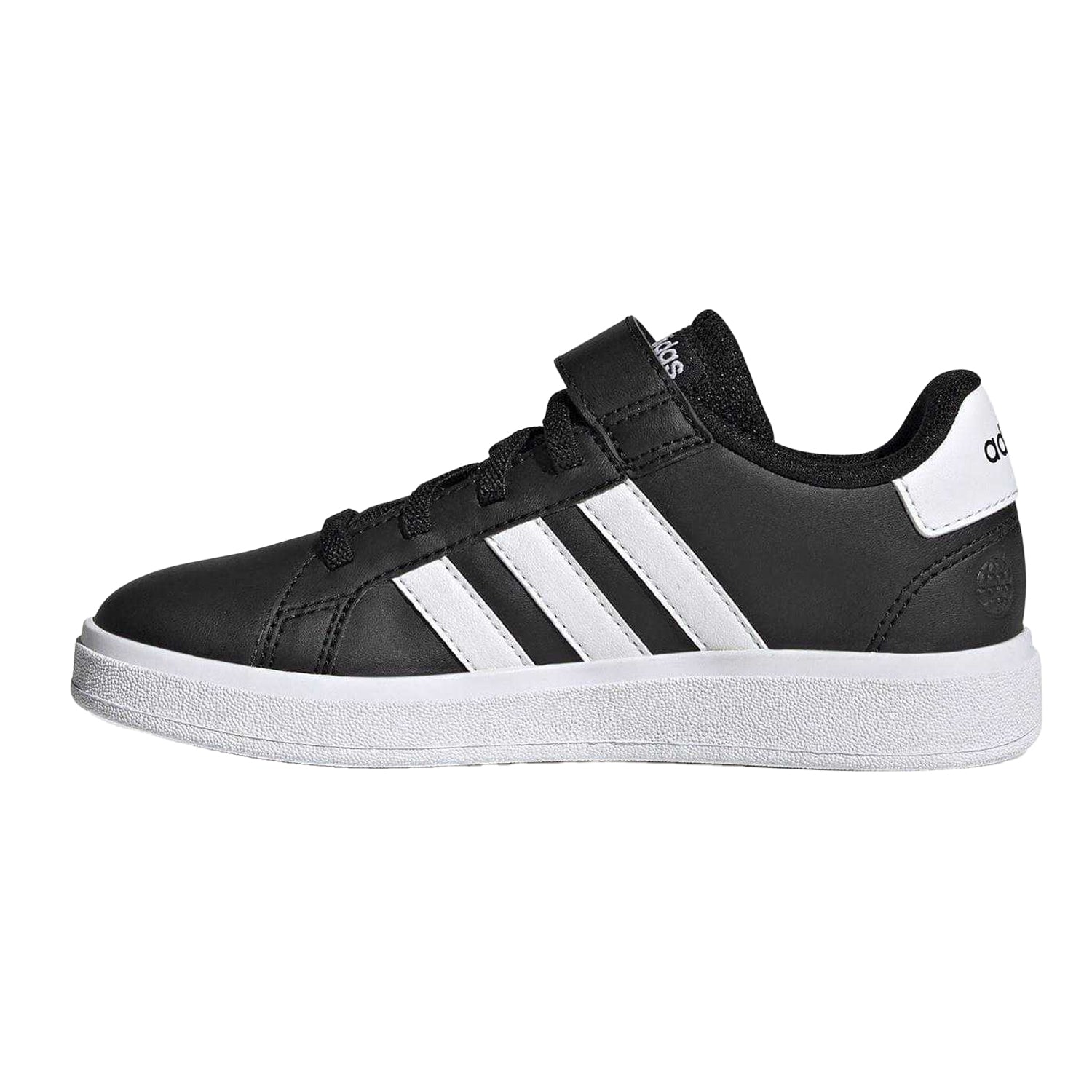 Black-White - Side - Adidas Boys Grand Court 2.0 Trainers