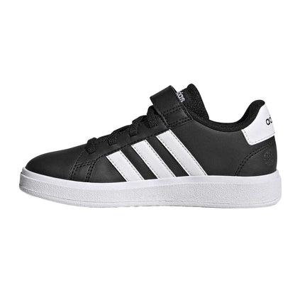 Black-White - Side - Adidas Boys Grand Court 2.0 Trainers