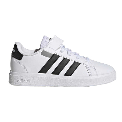 White-Black - Front - Adidas Boys Grand Court 2.0 Trainers
