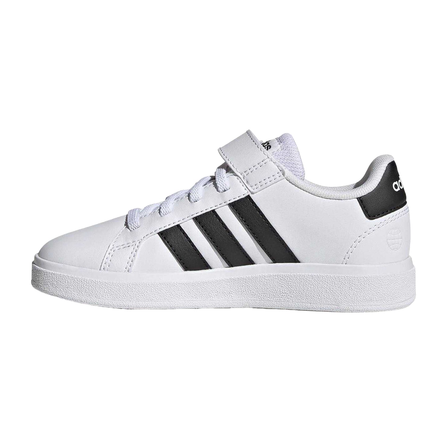White-Black - Side - Adidas Boys Grand Court 2.0 Trainers