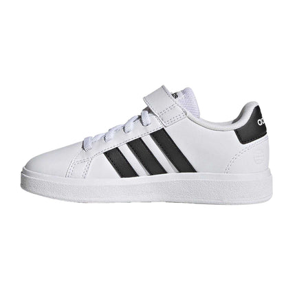 White-Black - Side - Adidas Boys Grand Court 2.0 Trainers