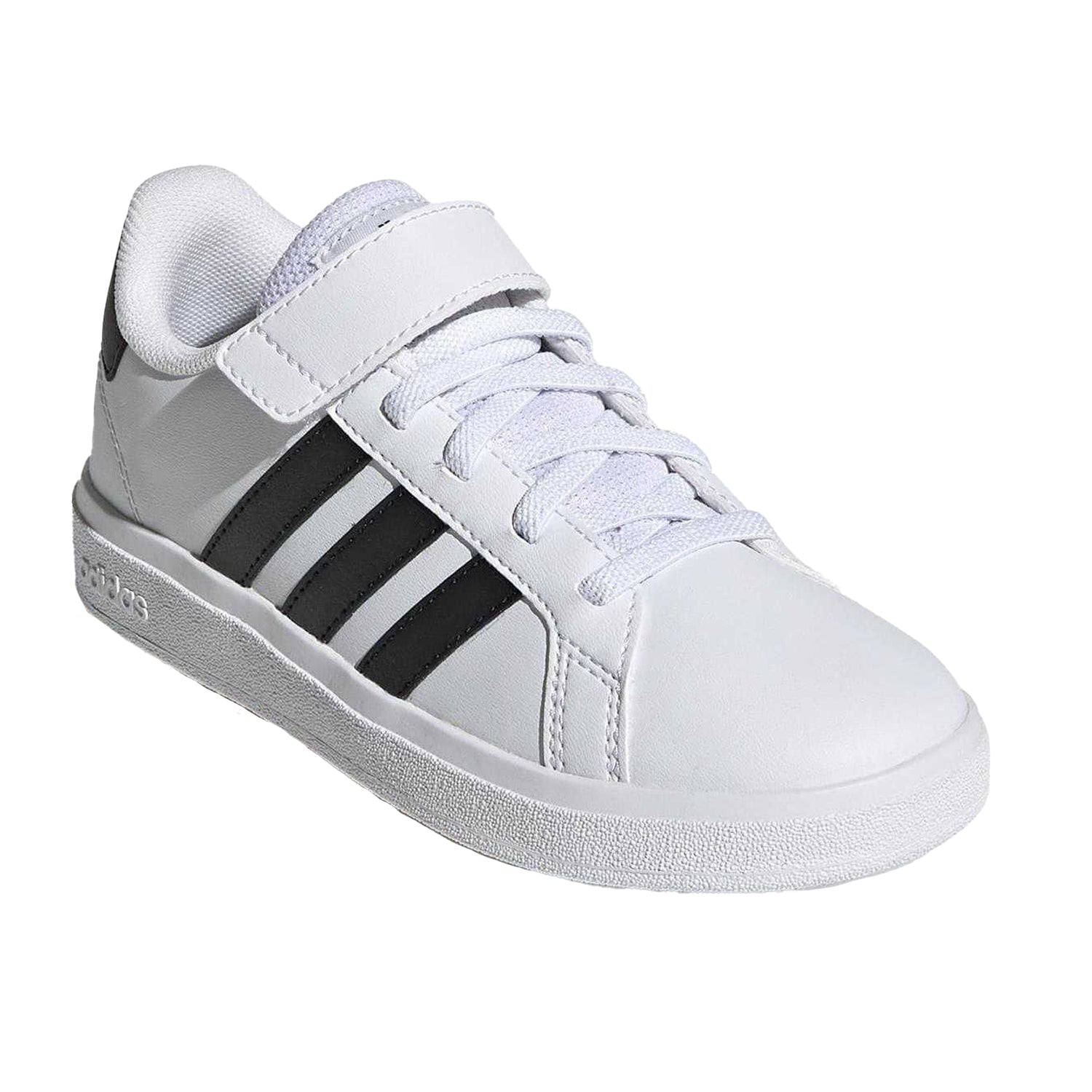 White-Black - Pack Shot - Adidas Boys Grand Court 2.0 Trainers
