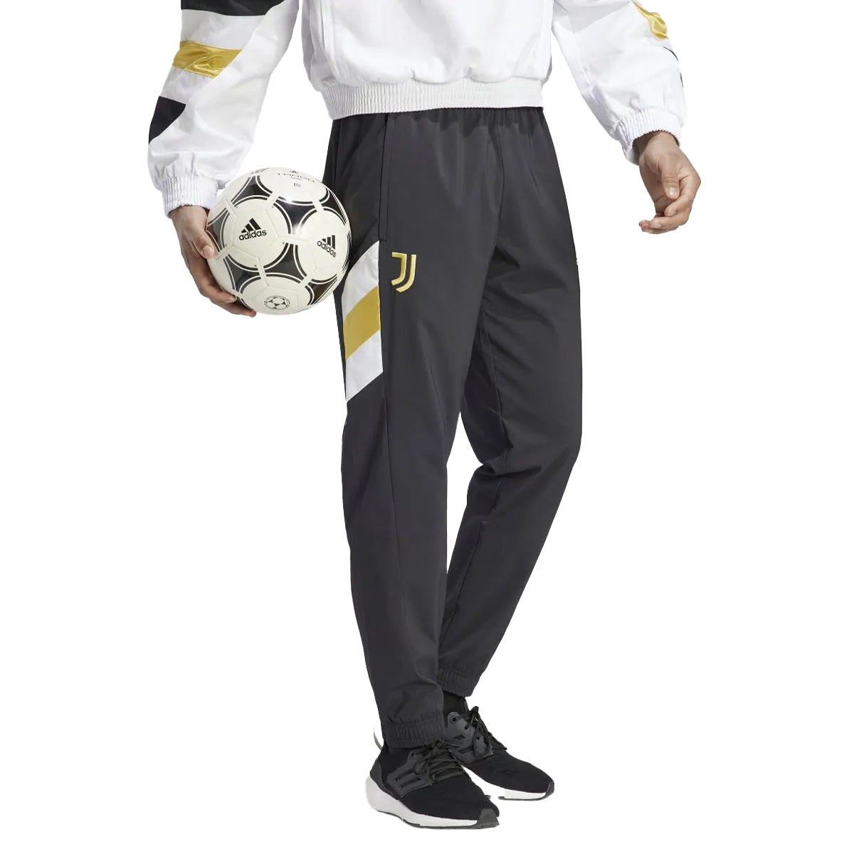 Black - Side - Adidas Mens Juventus FC Woven Tracksuit Bottoms