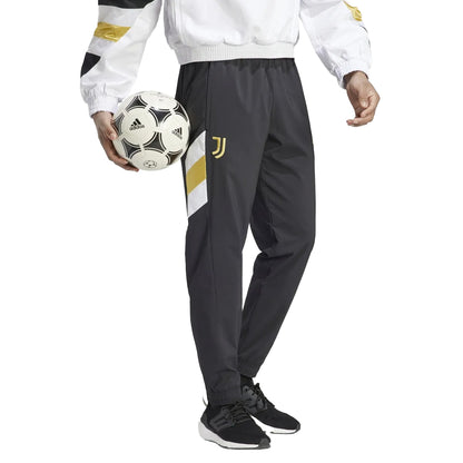 Black - Side - Adidas Mens Juventus FC Woven Tracksuit Bottoms