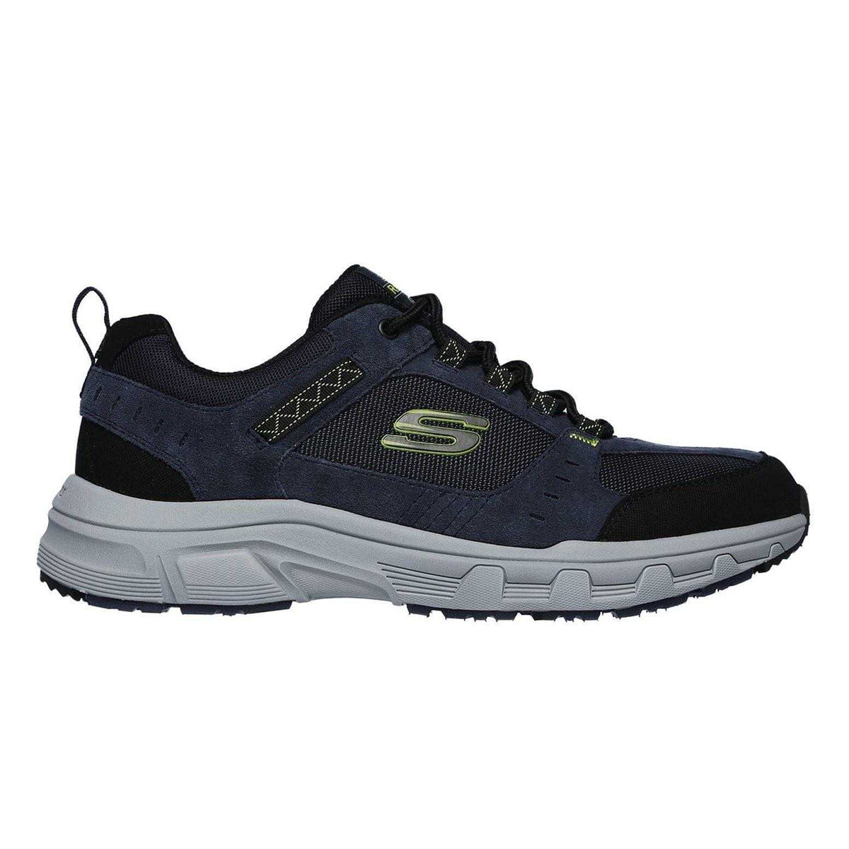 Navy-Lime - Front - Skechers Mens Oak Canyon Suede Trainers