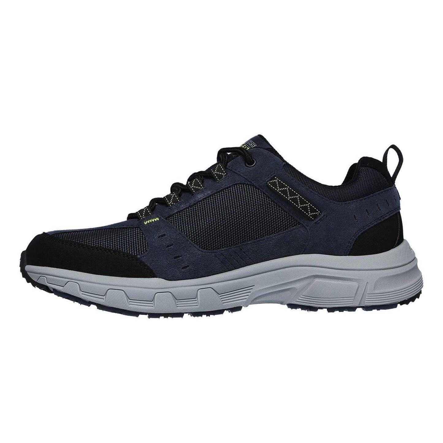 Navy-Lime - Back - Skechers Mens Oak Canyon Suede Trainers