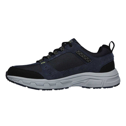 Navy-Lime - Back - Skechers Mens Oak Canyon Suede Trainers