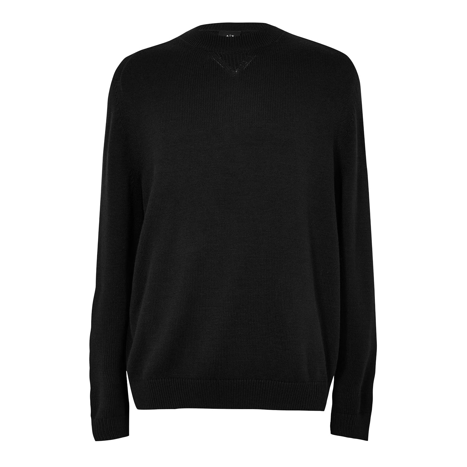 Black - Front - Armani Exchange Unisex Adult Crew Neck Long-Sleeved Jumper
