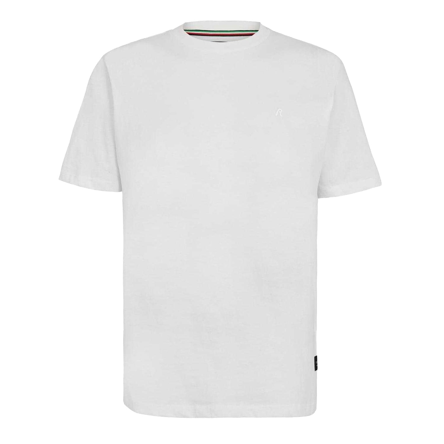 White - Front - Replay Mens Tonal Logo Jersey Crew Neck T-Shirt