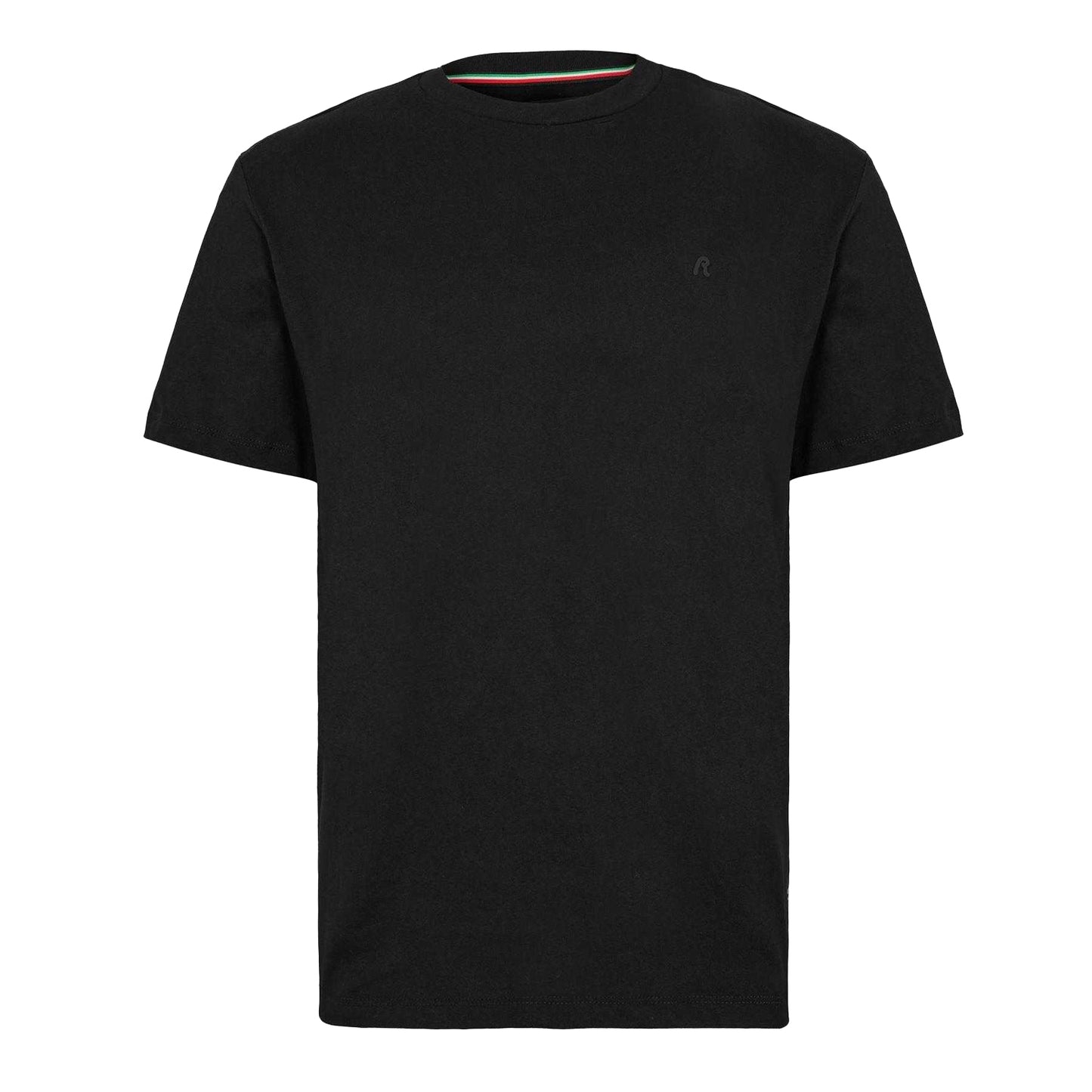 Black - Front - Replay Mens Tonal Logo Jersey Crew Neck T-Shirt