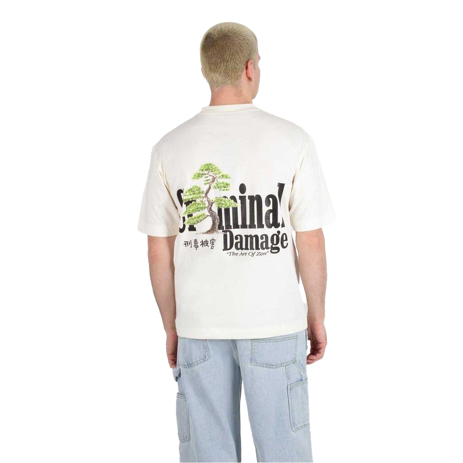Off White - Back - Criminal Damage Mens Kenshin Oversized T-Shirt