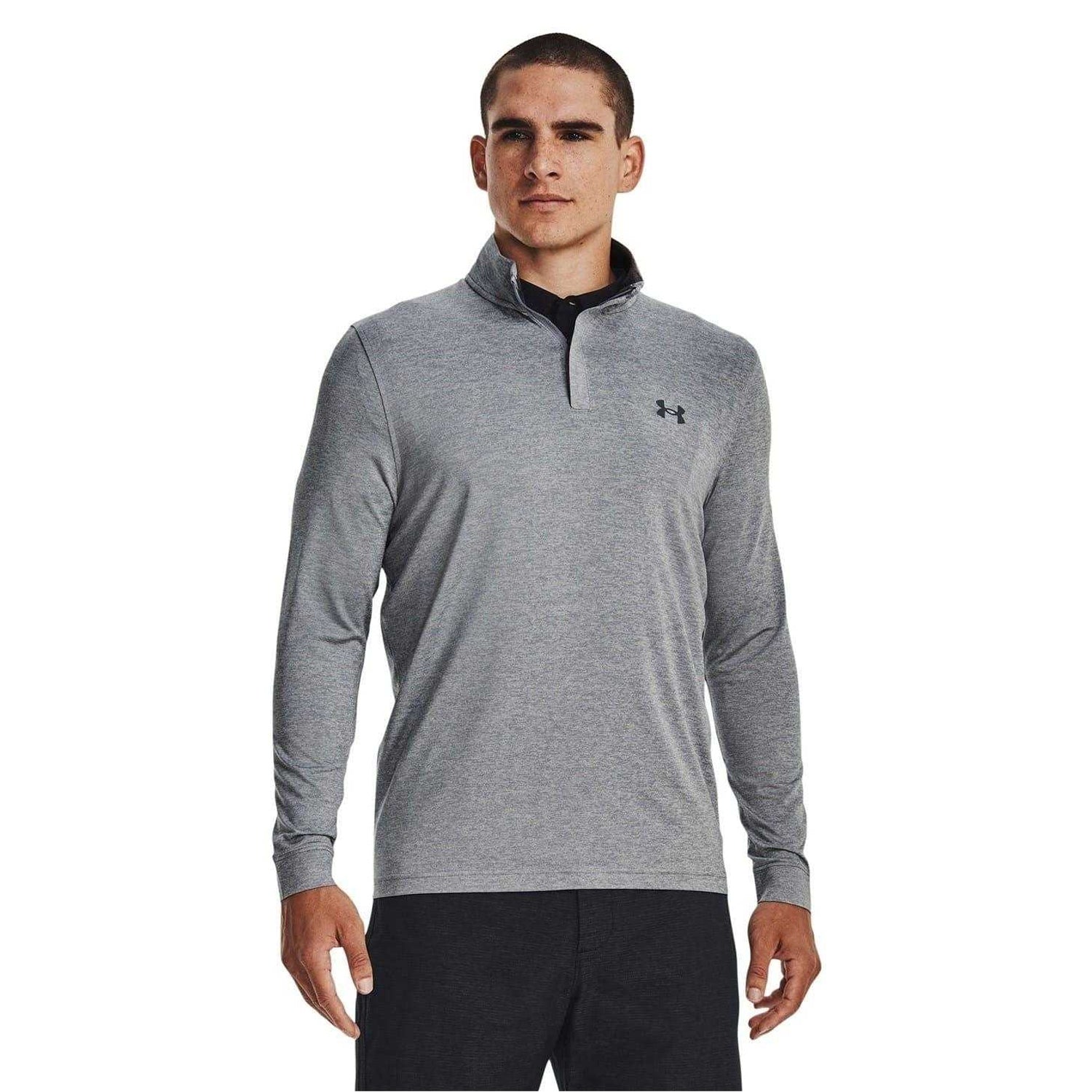 Grey - Side - Under Armour Mens Playoff 2.0 Quarter Zip Top