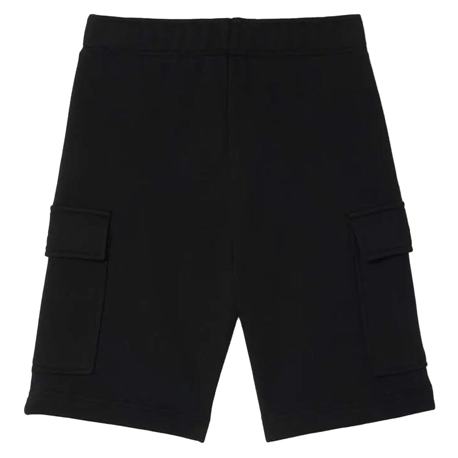 Black - Back - Lacoste Boys Brushed Cotton Fleece Cargo Shorts