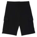 Black - Back - Lacoste Boys Brushed Cotton Fleece Cargo Shorts