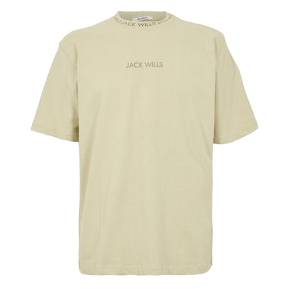 Pistachio - Front - Jack Wills Mens Jacquard T-Shirt