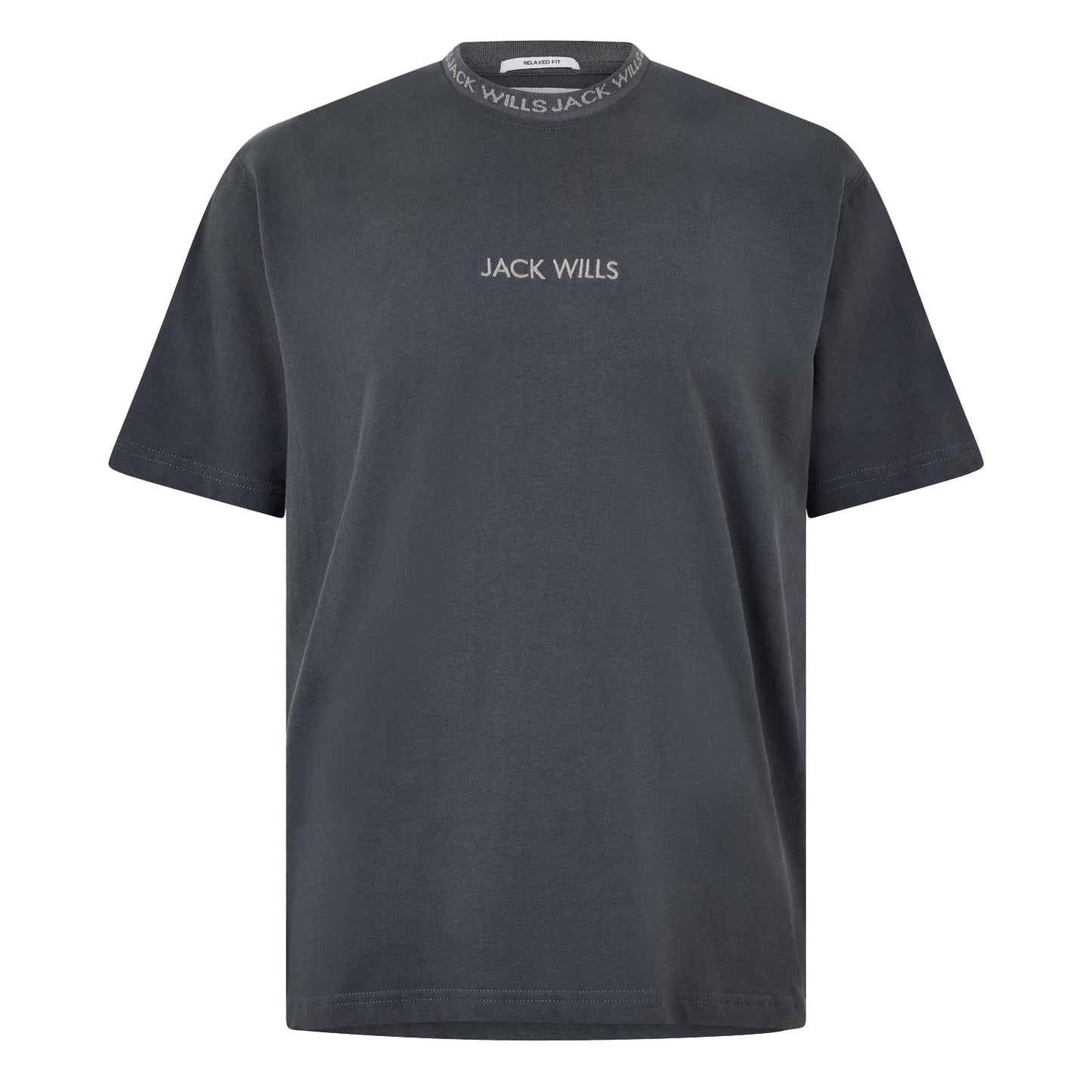 Slate - Front - Jack Wills Mens Jacquard T-Shirt