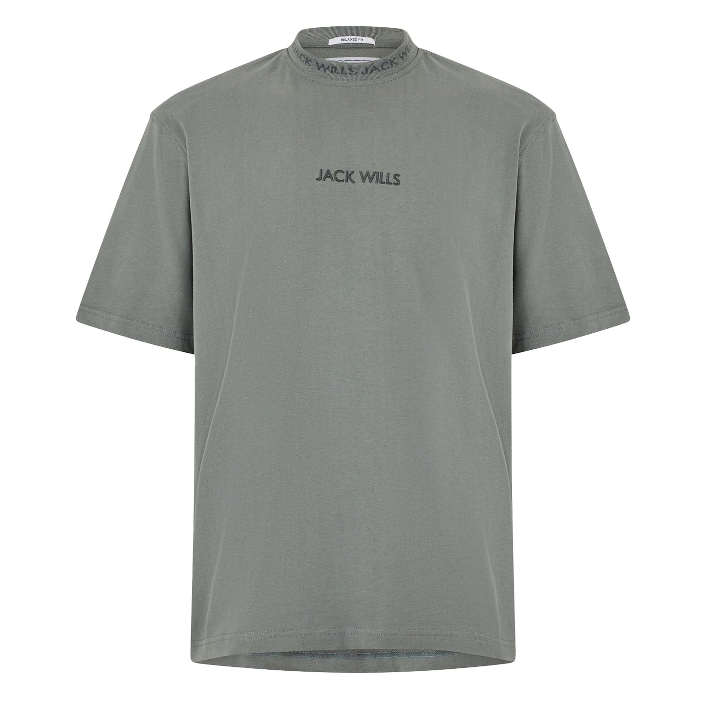 Washed Khaki - Front - Jack Wills Mens Jacquard T-Shirt