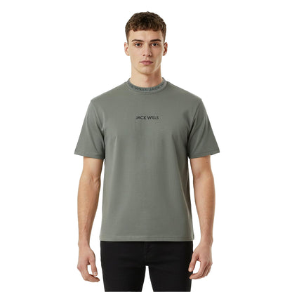Washed Khaki - Side - Jack Wills Mens Jacquard T-Shirt