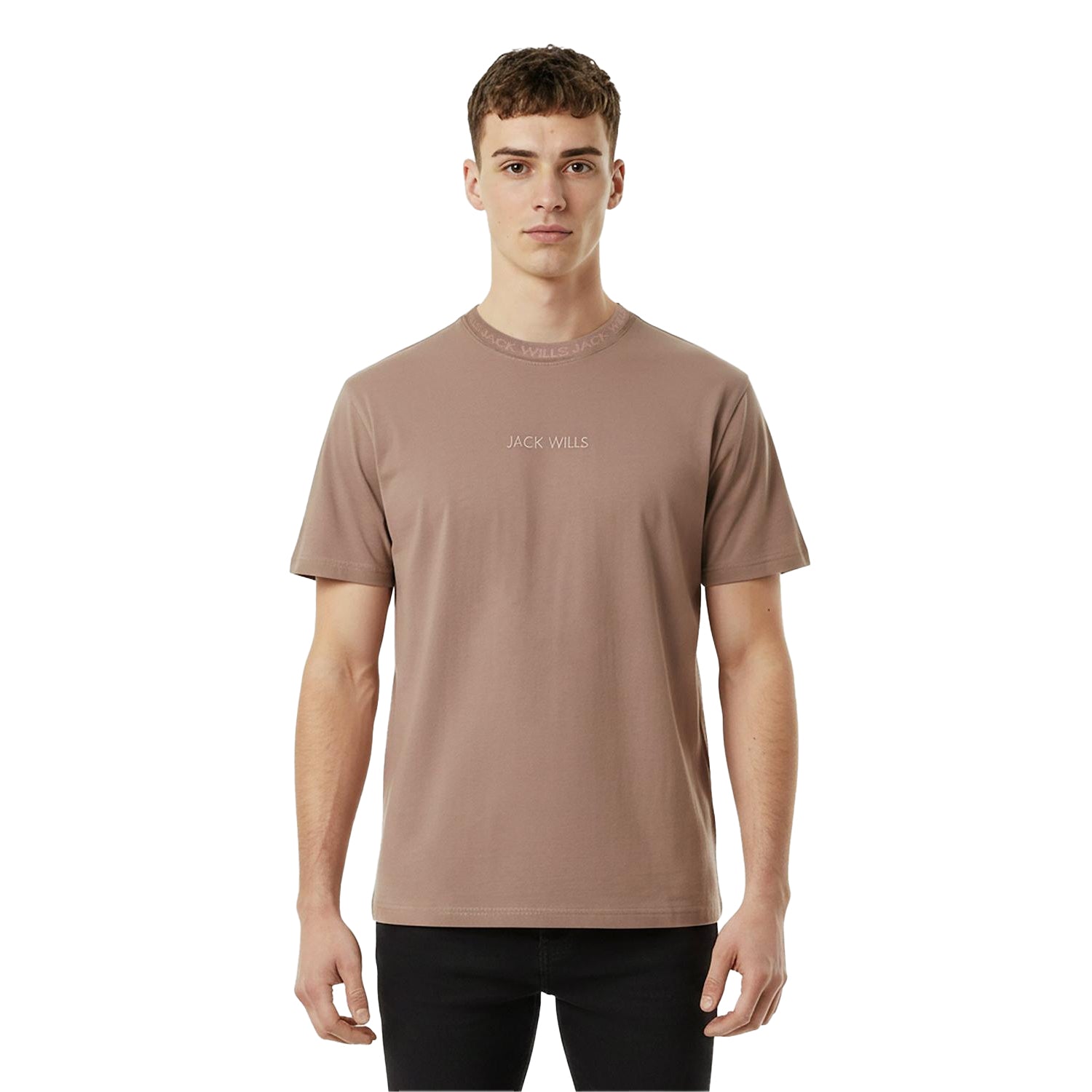 Brick - Side - Jack Wills Mens Jacquard T-Shirt