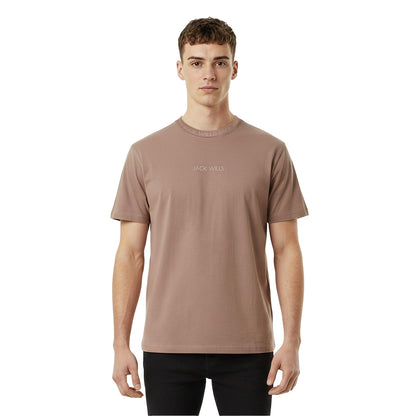 Brick - Side - Jack Wills Mens Jacquard T-Shirt