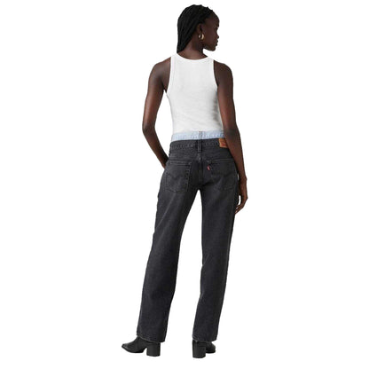 Black Wash - Back - Levis Womens-Ladies 94 Denim High Rise Baggy Jeans