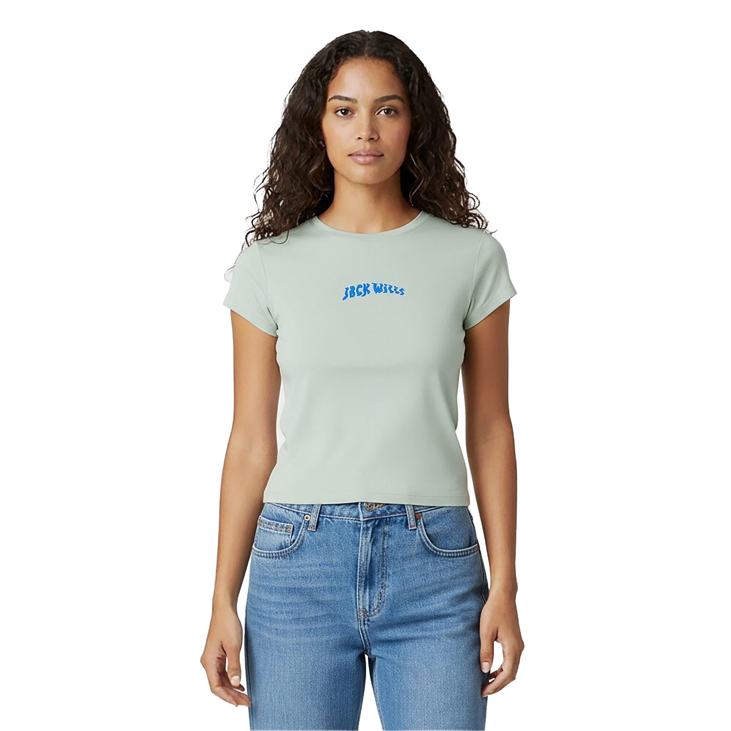 Seaglass - Side - Jack Wills Womens-Ladies Lettering Logo Crop Top