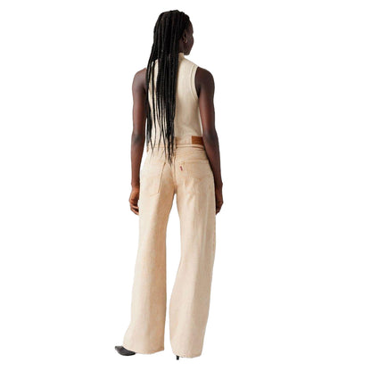 Dark Khaki - Back - Levis Womens-Ladies Wide Leg Jeans