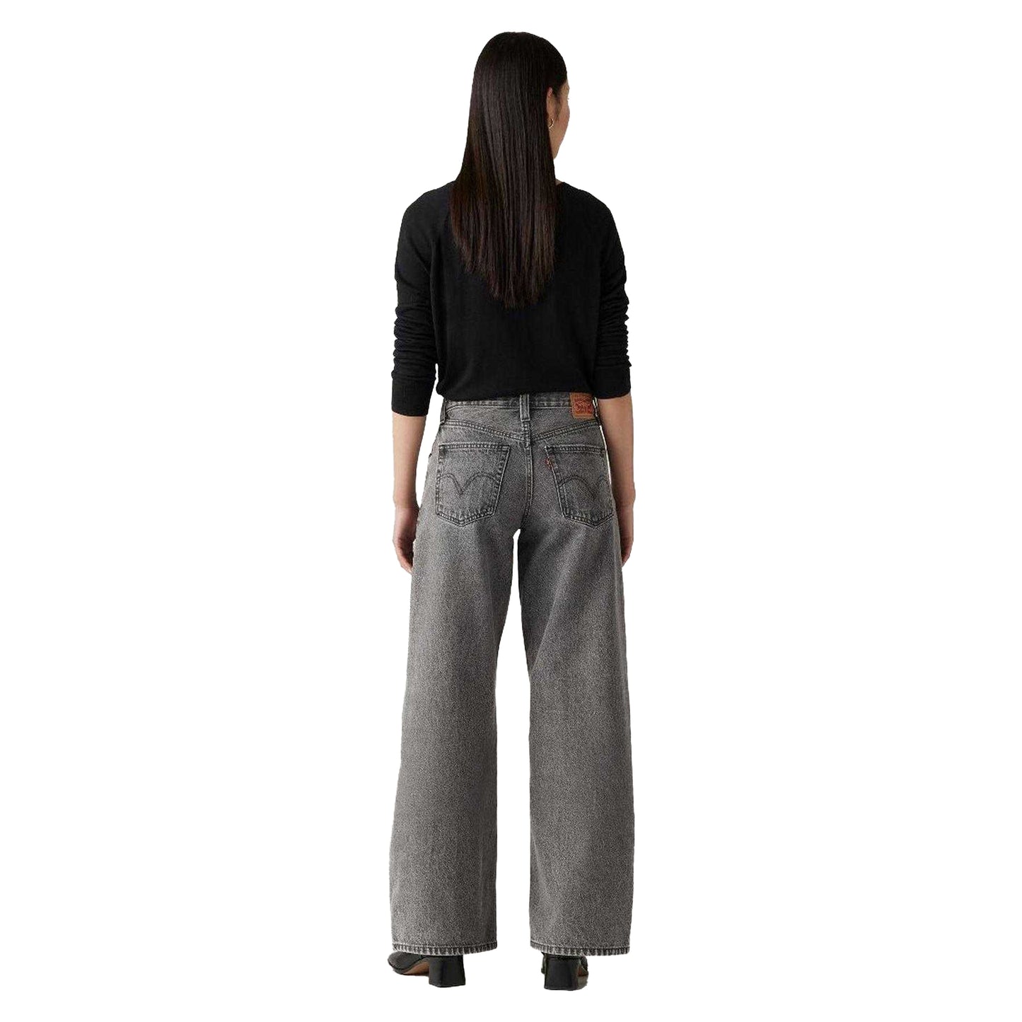 Grey - Back - Levis Womens-Ladies Out And About Baggy Jeans