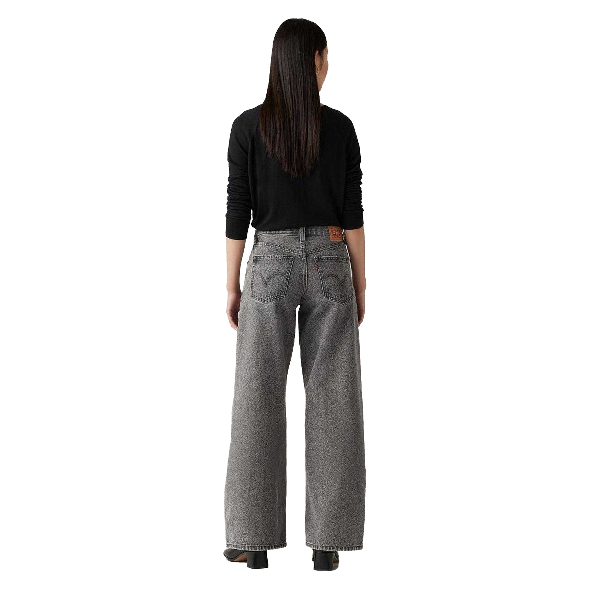 Grey - Back - Levis Womens-Ladies Out And About Baggy Jeans