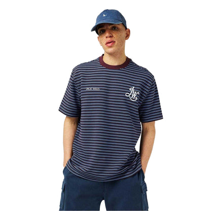 Chocolate - Side - Jack Wills Mens Striped Ottoman T-Shirt