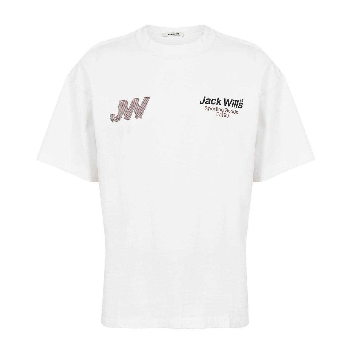 White - Front - Jack Wills Mens Lettering T-Shirt