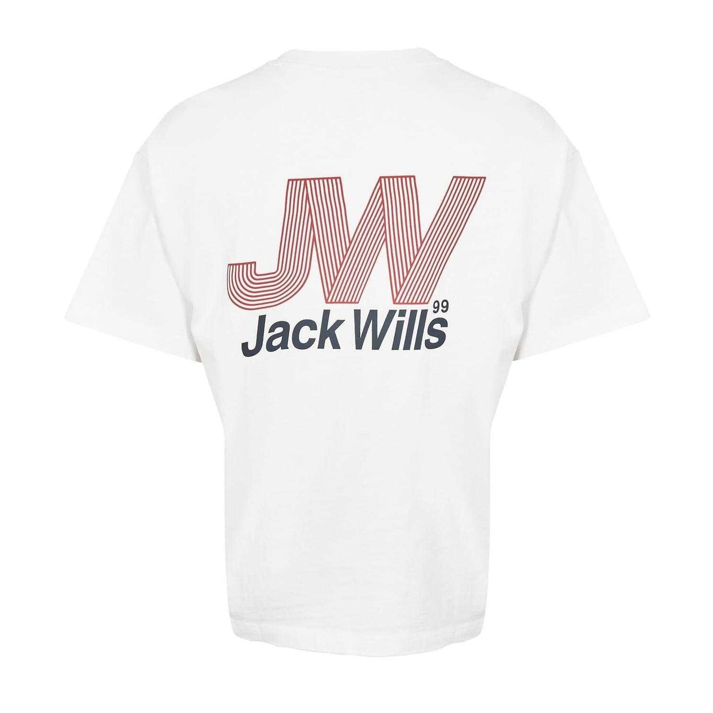 White - Back - Jack Wills Mens Lettering T-Shirt