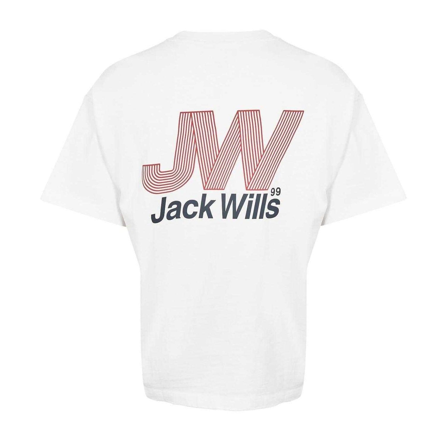 White - Back - Jack Wills Mens Lettering T-Shirt