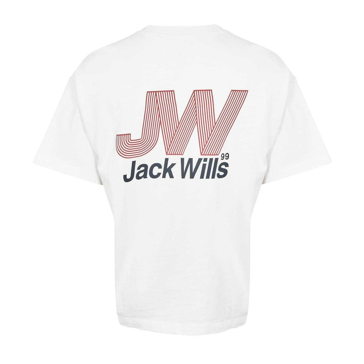 White - Back - Jack Wills Mens Lettering T-Shirt