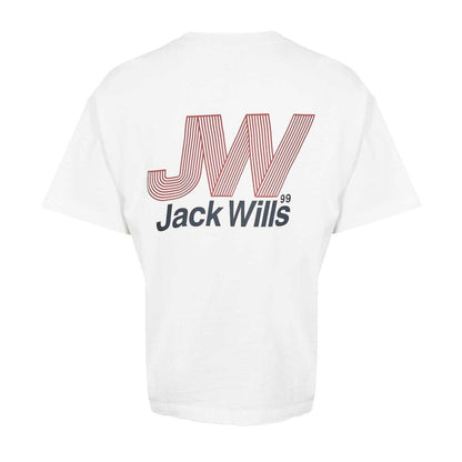 White - Back - Jack Wills Mens Lettering T-Shirt